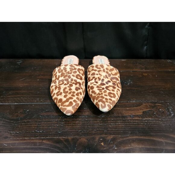 Steve Madden Trace Leopard Print Cow Hair Mules Womens Size 7.5M - Picture 5 of 9